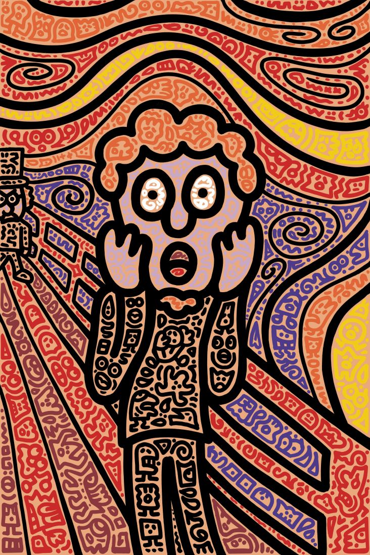 Mr Doodle, Mr Doodle Screaming, 2019. All images courtesy of Mr Doodle and Sotheby's