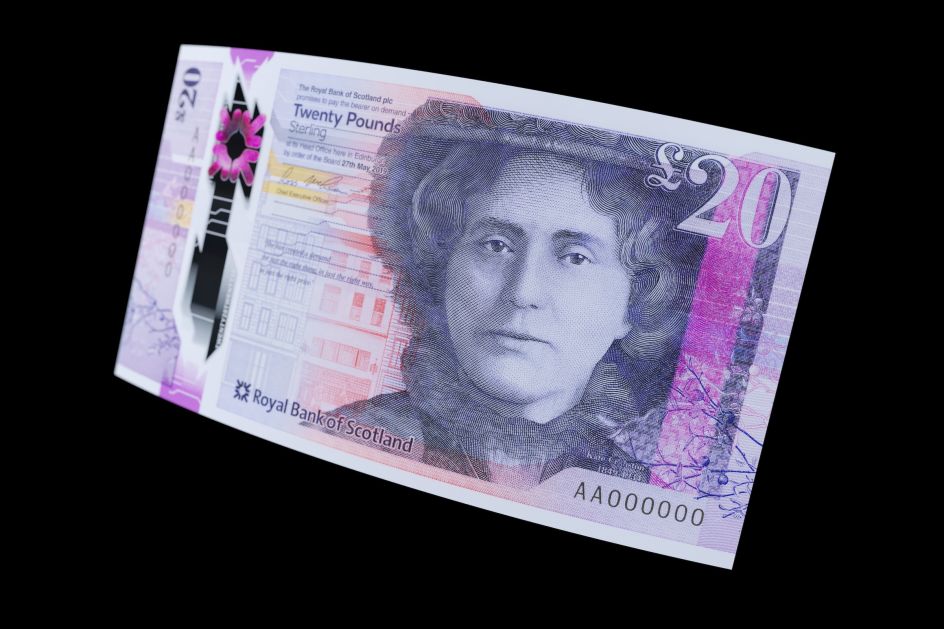 Royal Bank of Scotland’s £20 bank note © De La Rue 2020