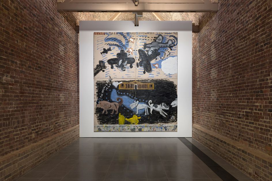 Rose Wylie, Installation view, 'Quack Quack' Serpentine Sackler Gallery, London (30 November 2017 – 11 February 2018) © 2017 Mike Din
