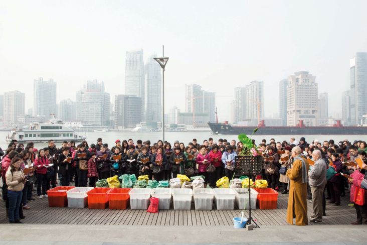 Fang Sheng gathering, Shanghai Ferry Port, 2015 © Liz Hingley. Via Creative Boom submission.