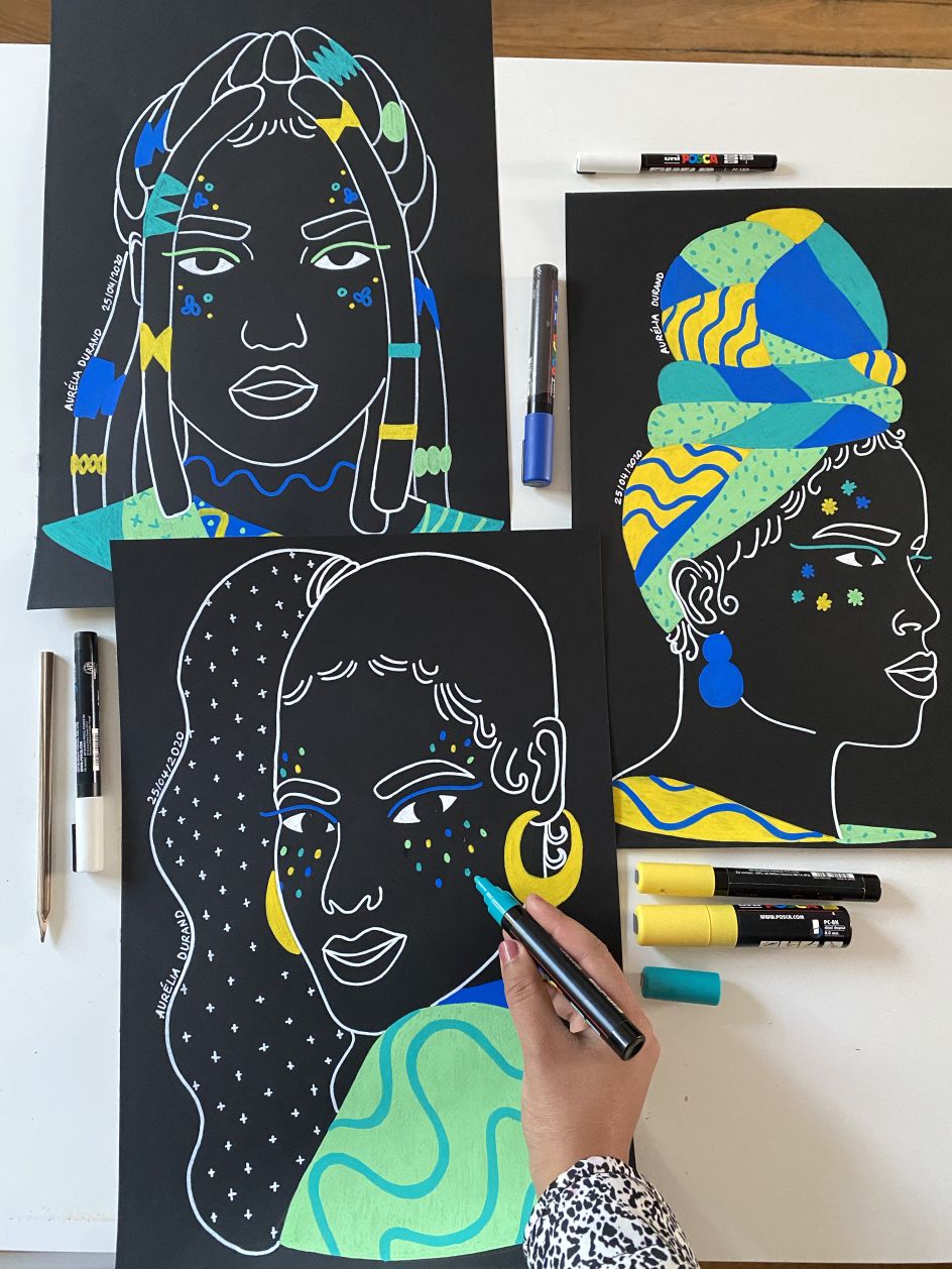 From a new series of small canvas artworks to raise money for the NGO Malala Fund © Aurélia Durand