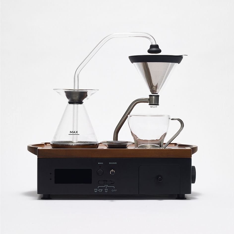 The Barisieur Tea & Coffee Brewing Alarm Clock by Joshua Renouf. Winner in the Home Appliances Design Category, 2018-2019.