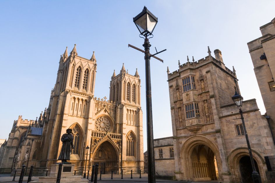 Bristol Cathedral, seen from College Square / Shutterstock.com