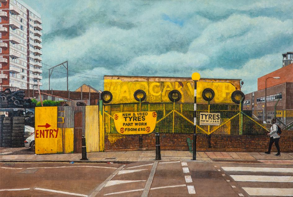 Tyre Shop, Salmon Lane, 2017 © Doreen Fletcher