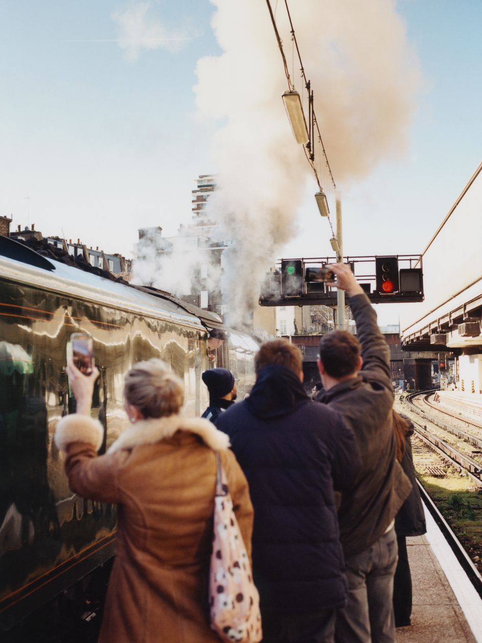 Smoke billows from the Flying Scotsman, London Victoria © Freddie Miller