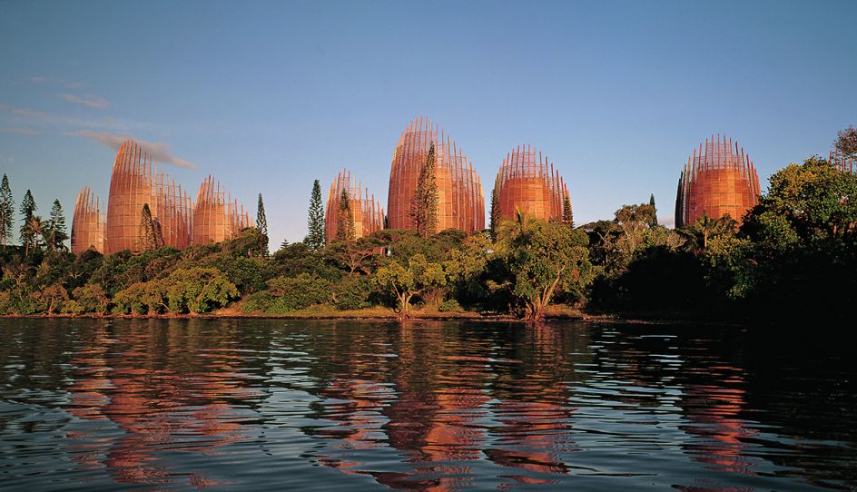 Jean-Marie Tjibaou Cultural Centre, Nouméa, New Caledonia, Renzo Piano, 1998. Picture credit: Gollings, John © ADCKcentre culturel Tjibaou/ RPBW, Renzo Piano Building Workshop, architects