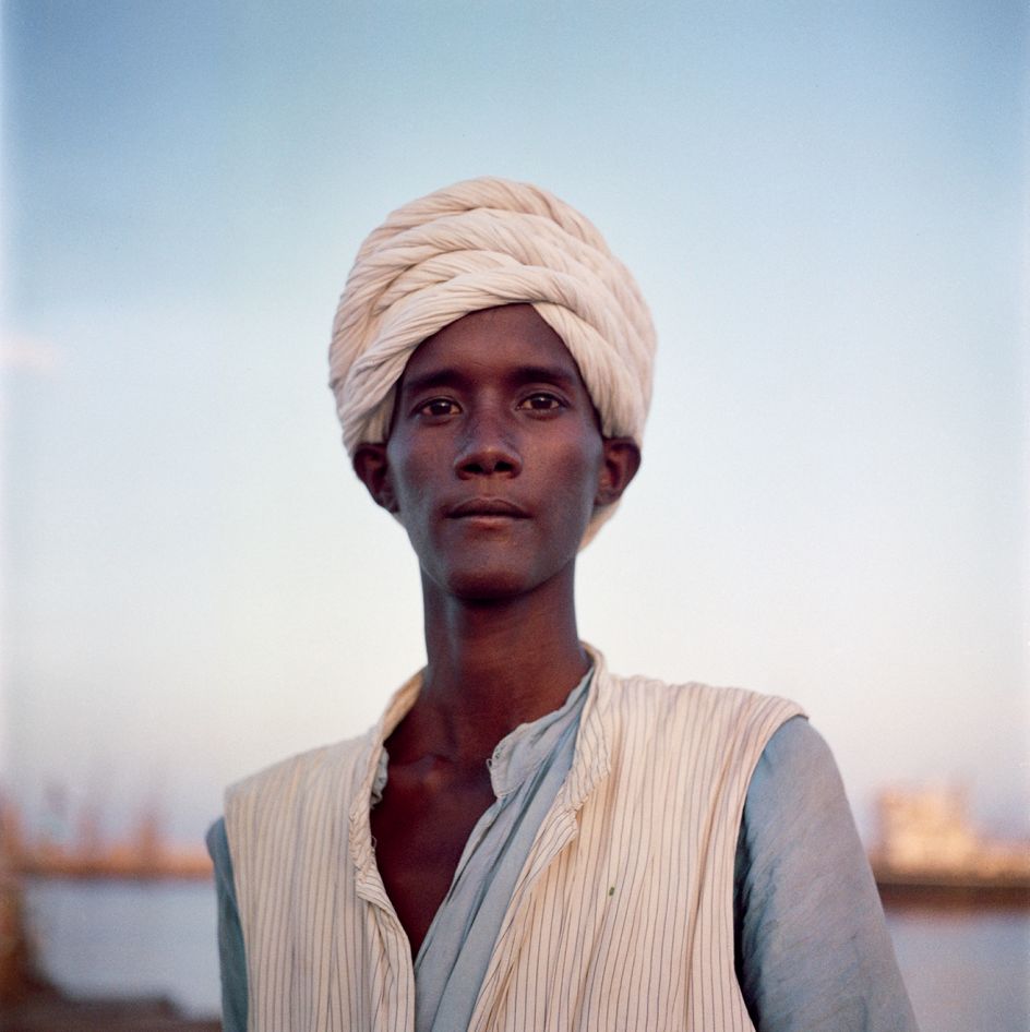 Sudan, 1958 – Portrait of a man with a turban near the port © 2021 Todd Webb Archive