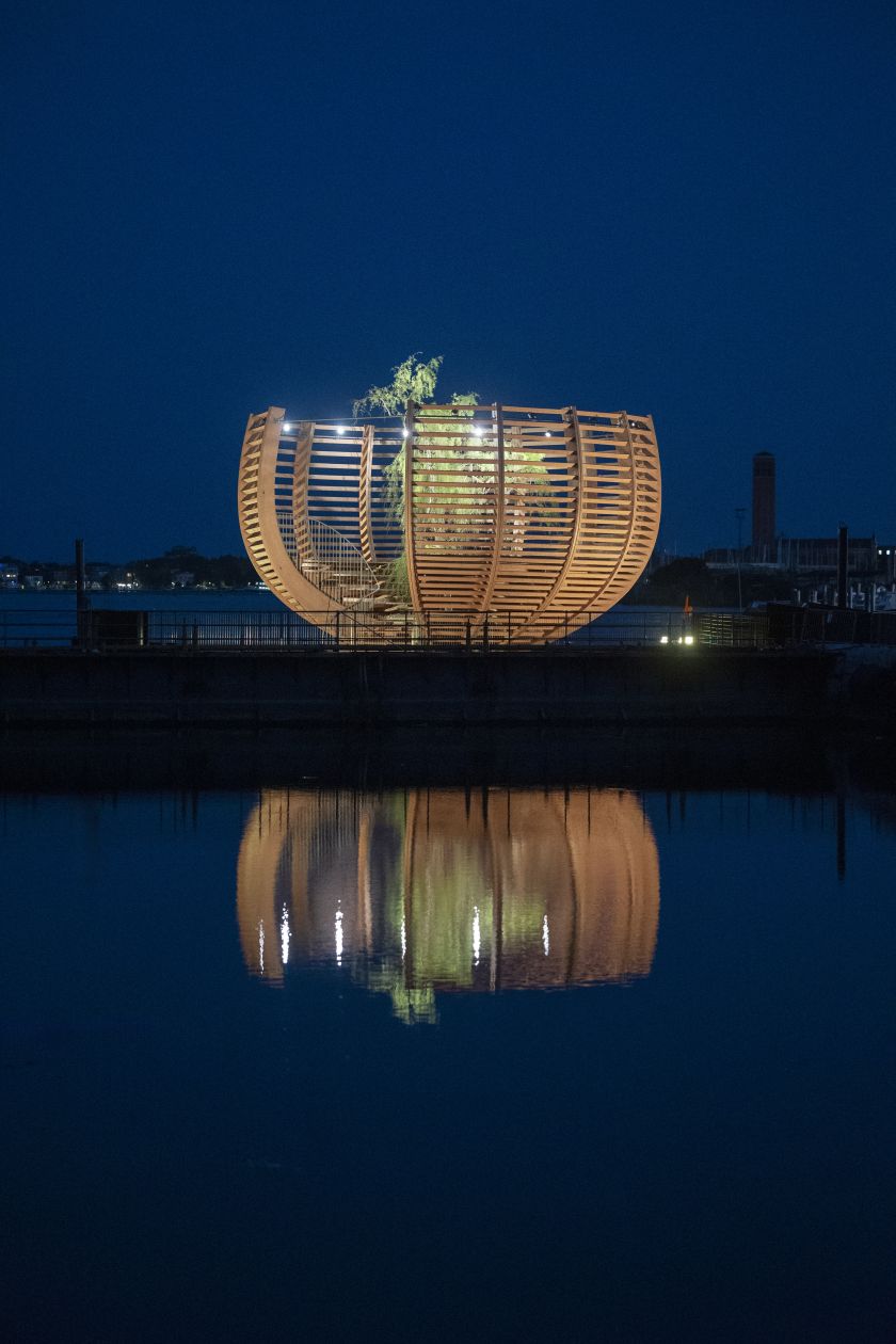 Klaus Littmann's stunning ark-like sculpture turns a single tree into a piece of art