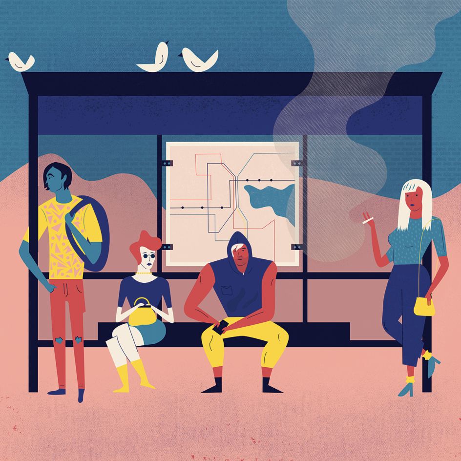 Chilling at the Bus Stop