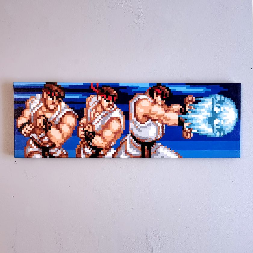 Adam Shub's handmade pixel paintings hark back to a simpler time