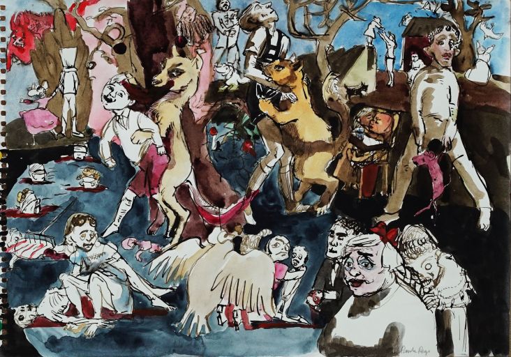 Paula Rego, Untitled (Boys Dancing with Animals), 2005, Private Collection © Paula Rego, courtesy Marlborough Fine Art