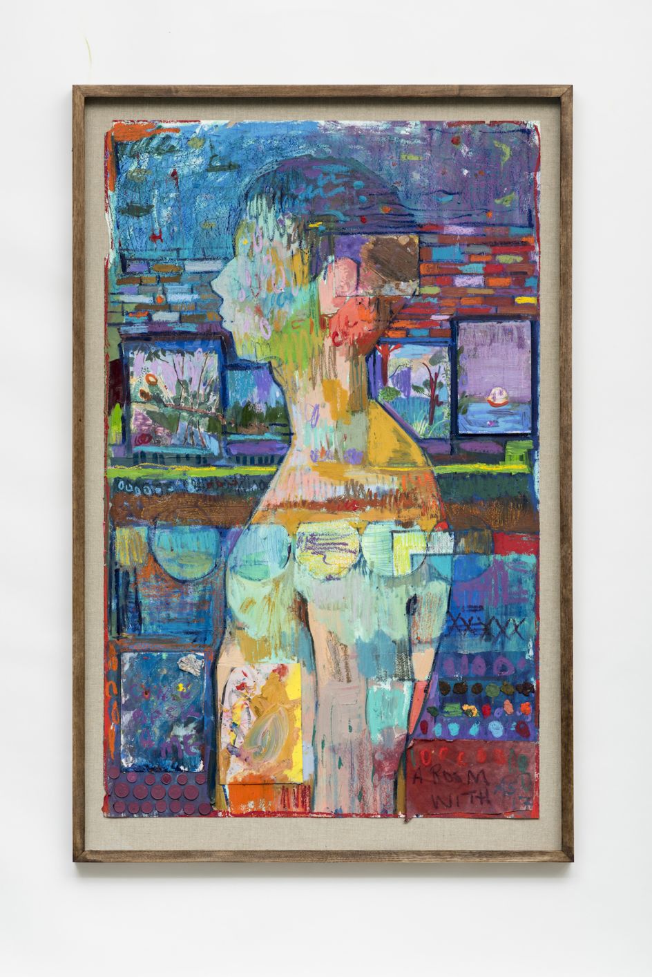 Dusk (2017), Oil and Pastel on Paper mounted on Linen, 140x88cm