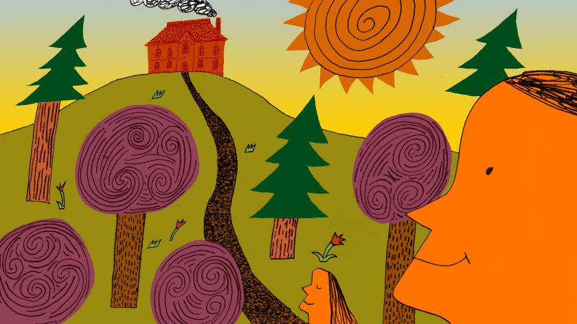 Illustrator Charles Bailey uses a deliberately naive art style to talk about difficult subjects