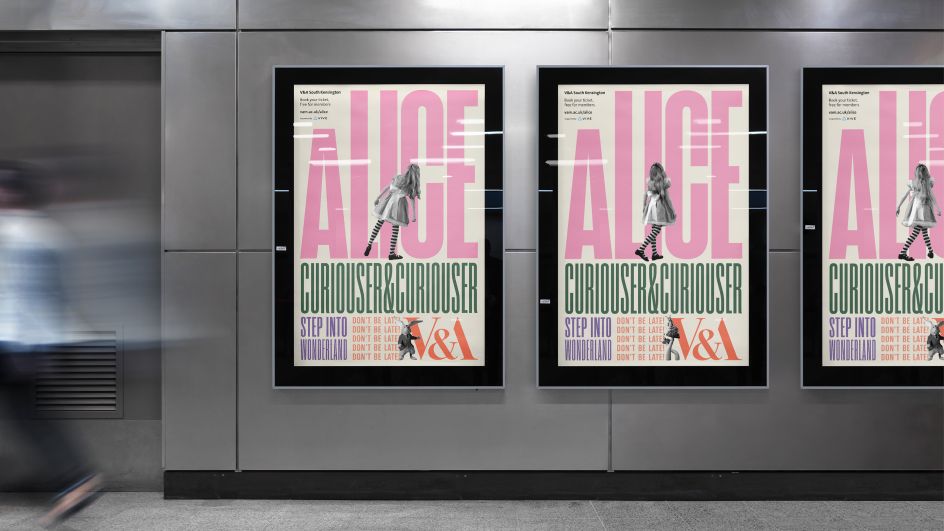 Tom Hingston Visual Identity Images for Alice: Curiouser and Curiouser exhibition, V&A, London © Hingston Studio
