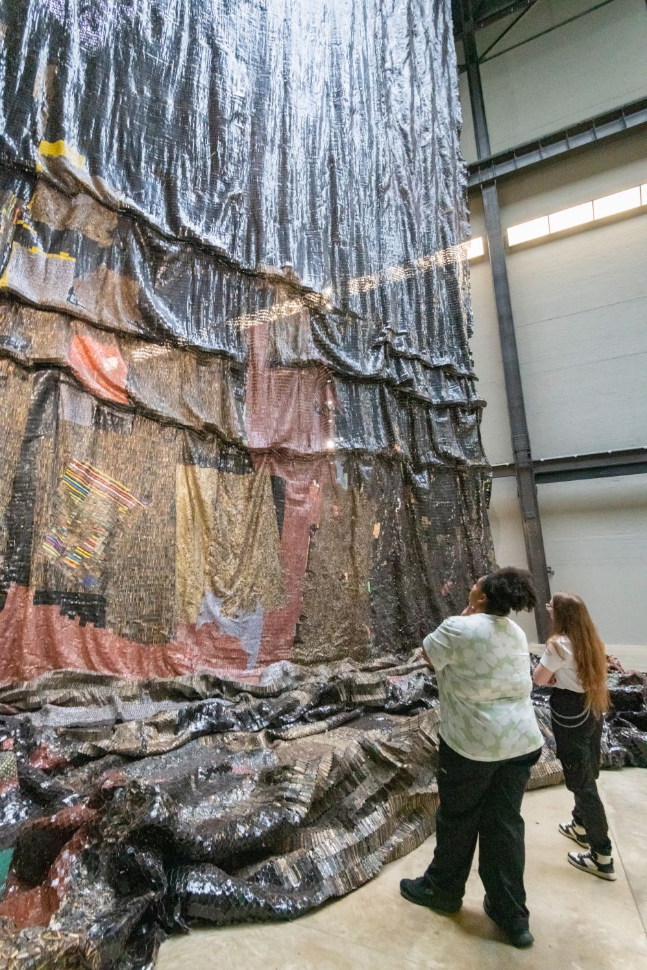 Hyundai Commission: El Anatsui: Behind the Red Moon , Installation View, Photo © Tate (Lucy Green)