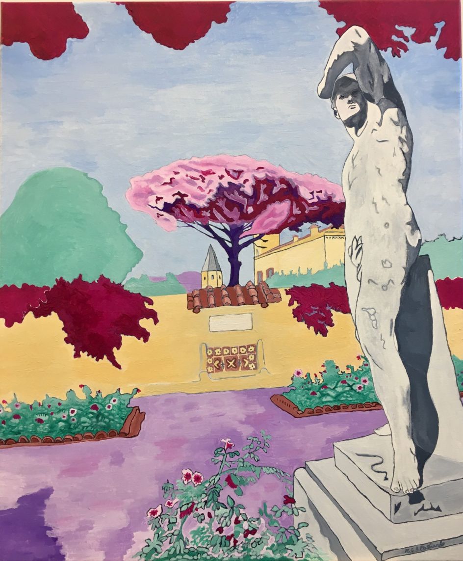 The pink tree overlooking the Amalfi sea in Positano (2017)