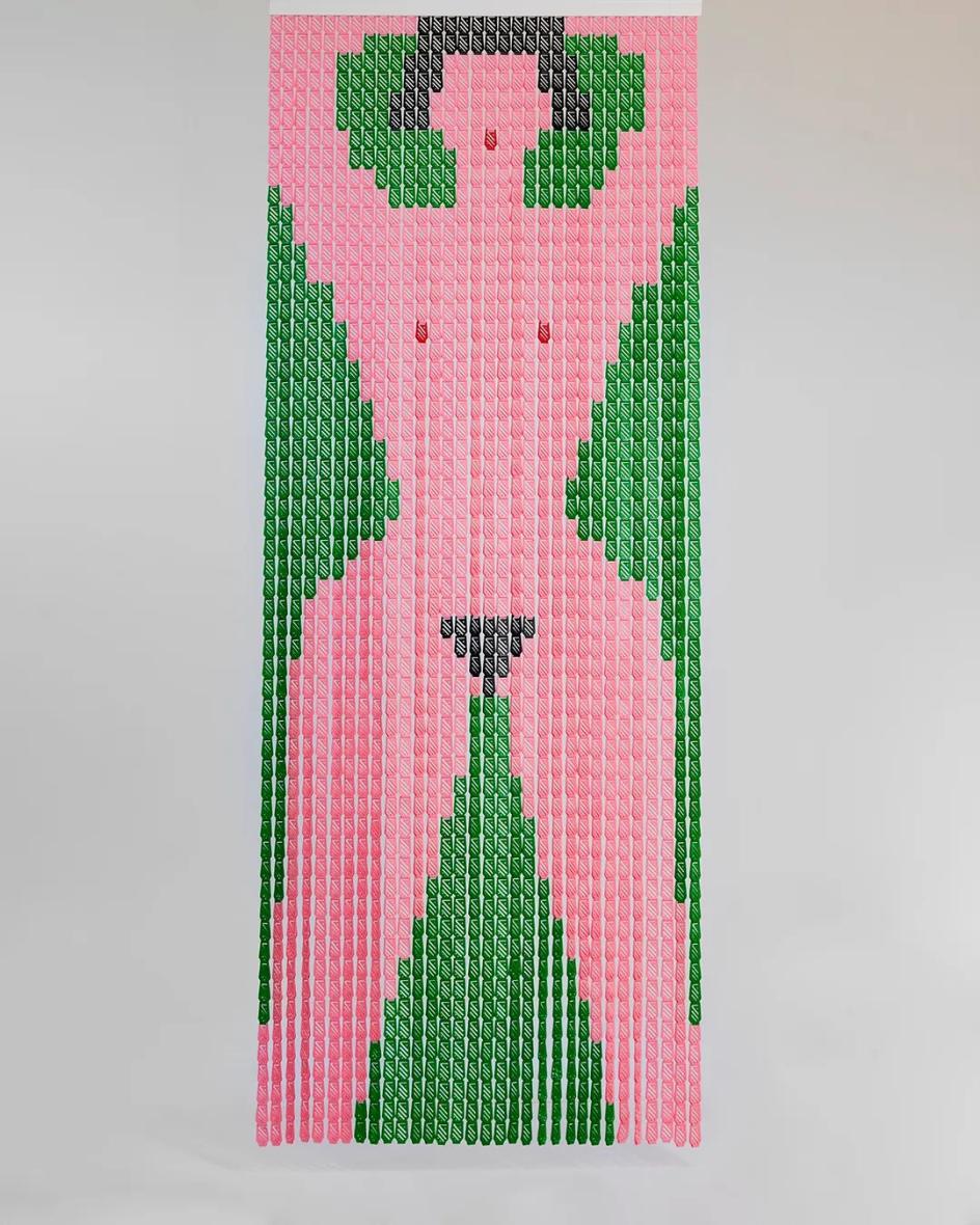 Clorinda (Dressed/Undressed), 2024 Plastic curtain, 84 × 221 cm