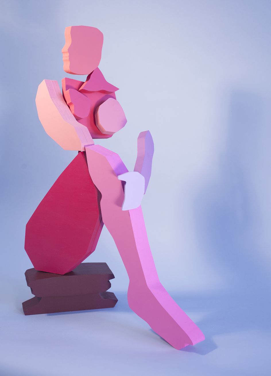 Untitled (Woman), 2017 Acrylic and Flashe on MDF 28 x 24 x 12 in Courtesy of the artist and VICTORI + MO