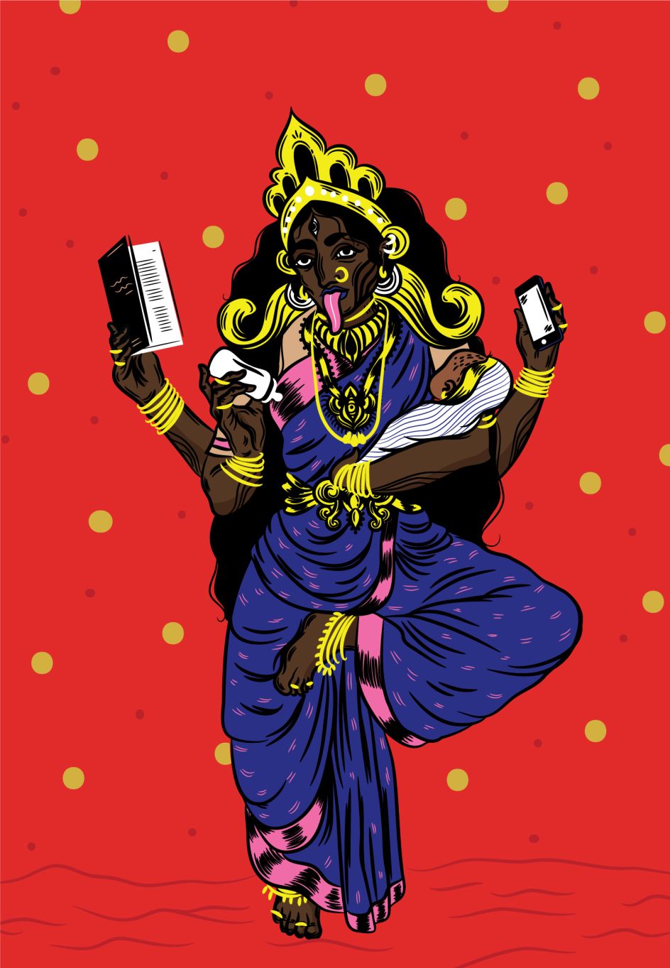 Commissioned by The New Yorker for the Mother's day edition, this poster was inspired by Kali/ Kaliamman as she's called in South India  © Osheen Siva