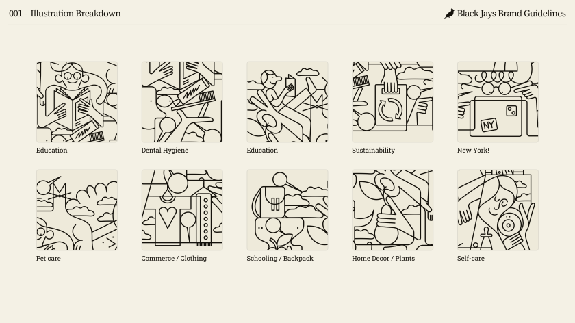 Hex's new identity for Black Jays is inspired by the 'subtle chaos' of family life