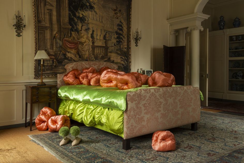 Experimental seating installation by Frith Kerr as part of Please Sit at Fenton House. Photo credit: Oskar Proctor