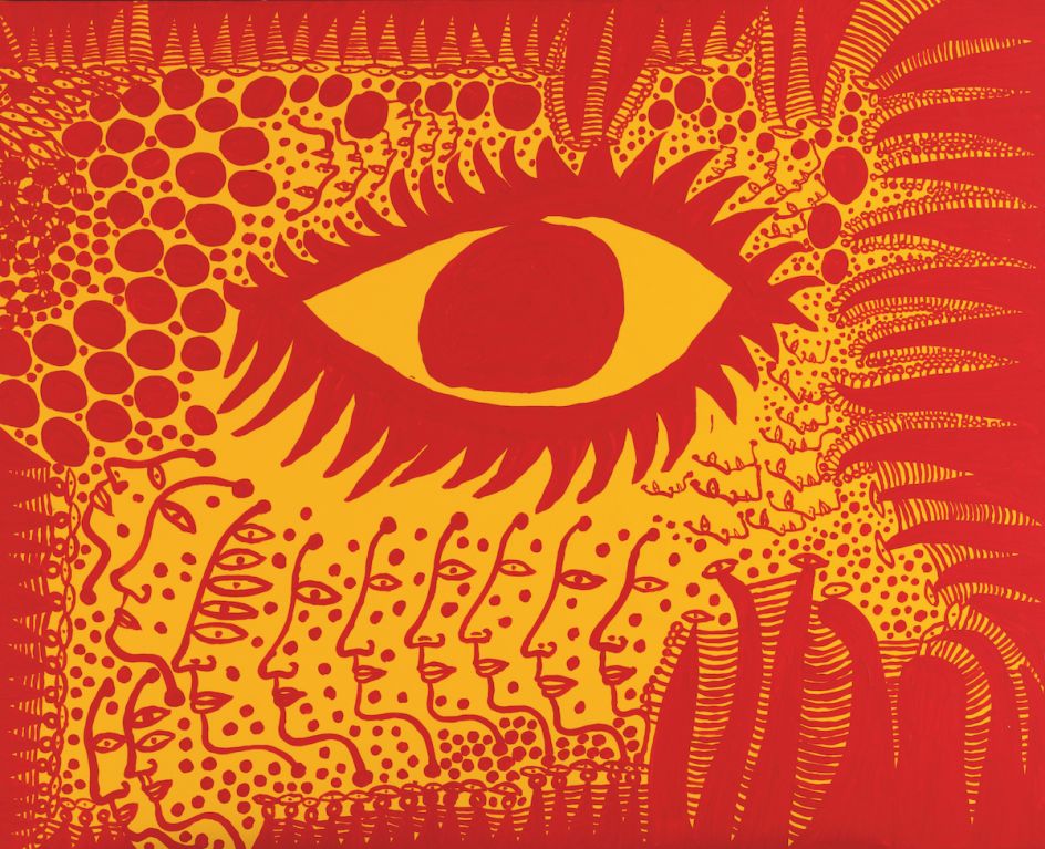 Yayoi Kusama, I Want to Live Honestly, Like the Eye in The Picture, 2009, acrylic on canvas, 130 x 162 cm. Picture credit: artwork © Yayoi Kusama (page 183)