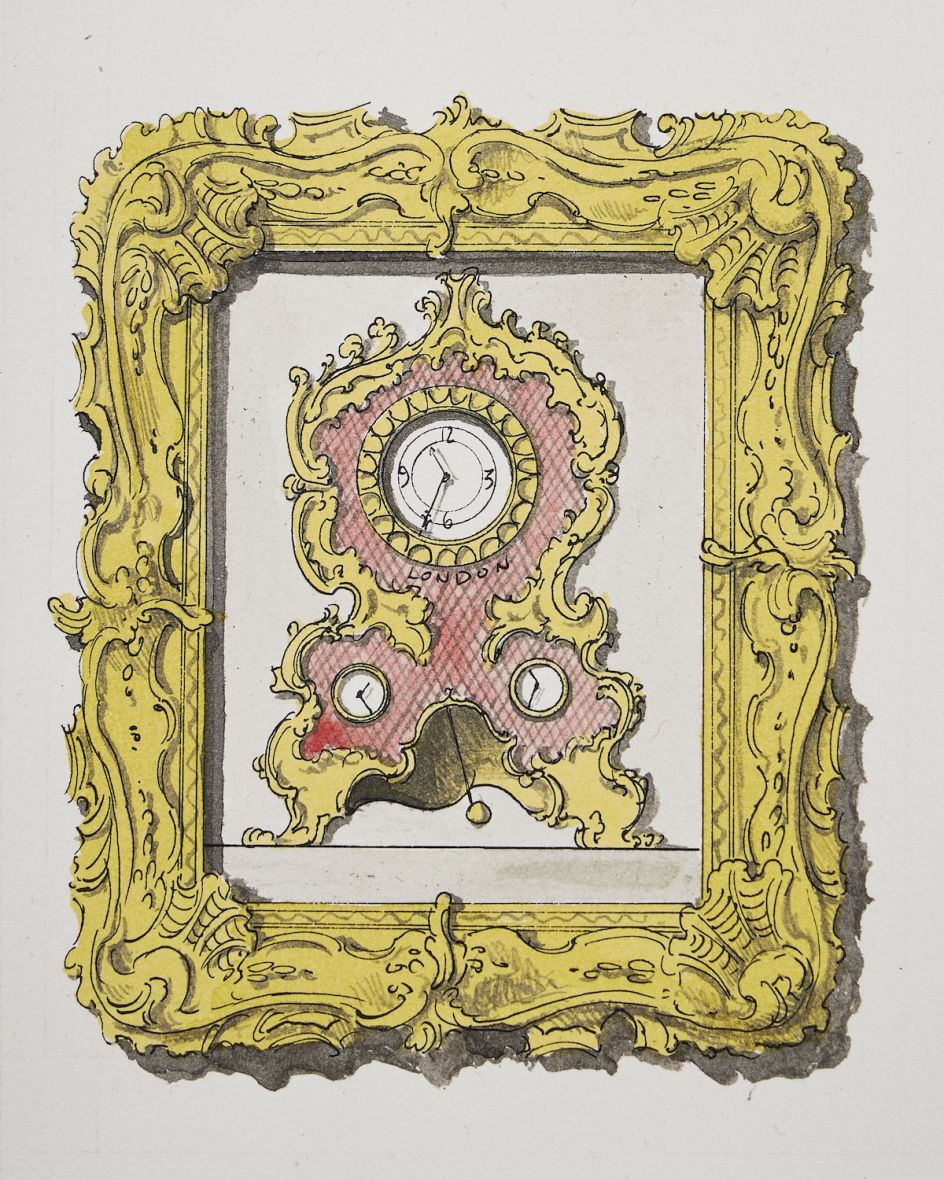 Pablo Bronstein, Rococo Clock, 2020 © Pablo Bronstein