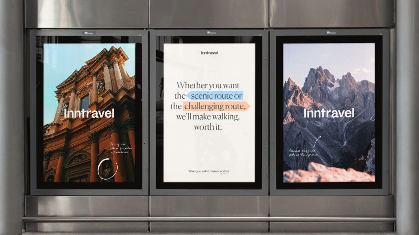 SomeOne’s new identity for Inntravel urges travellers to swap wheels for walking boots