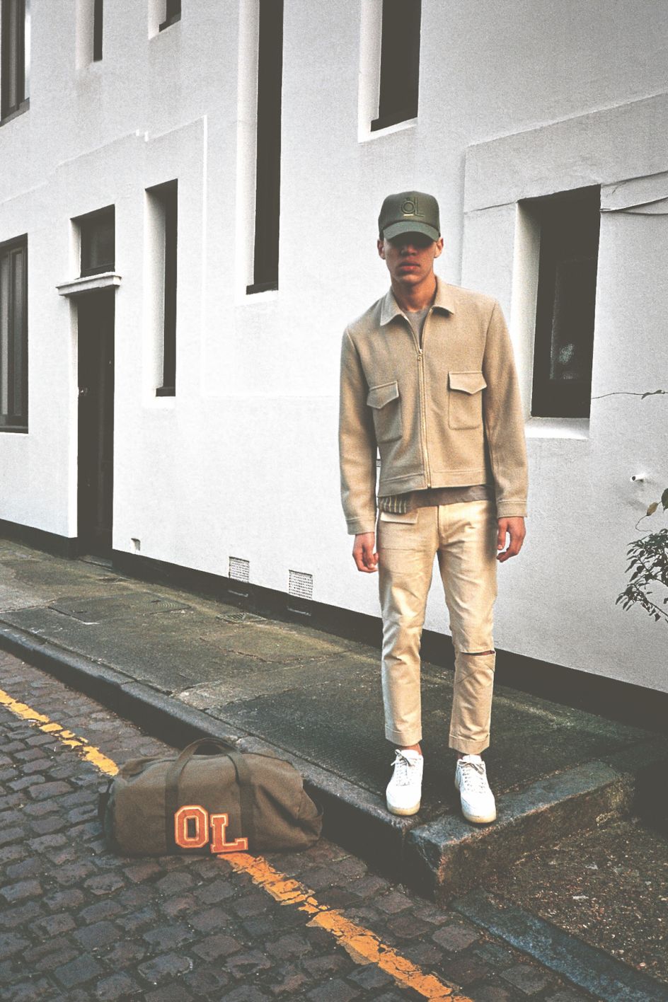 ‘Split Knee pants from the Silver Spoon collection by òL New York, modelled by Joe James’ © Dexter Navy/ òL New York