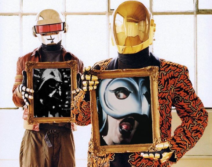 Daft Punk in their original helmets and gloves (Courtesy of Tony Gardner)