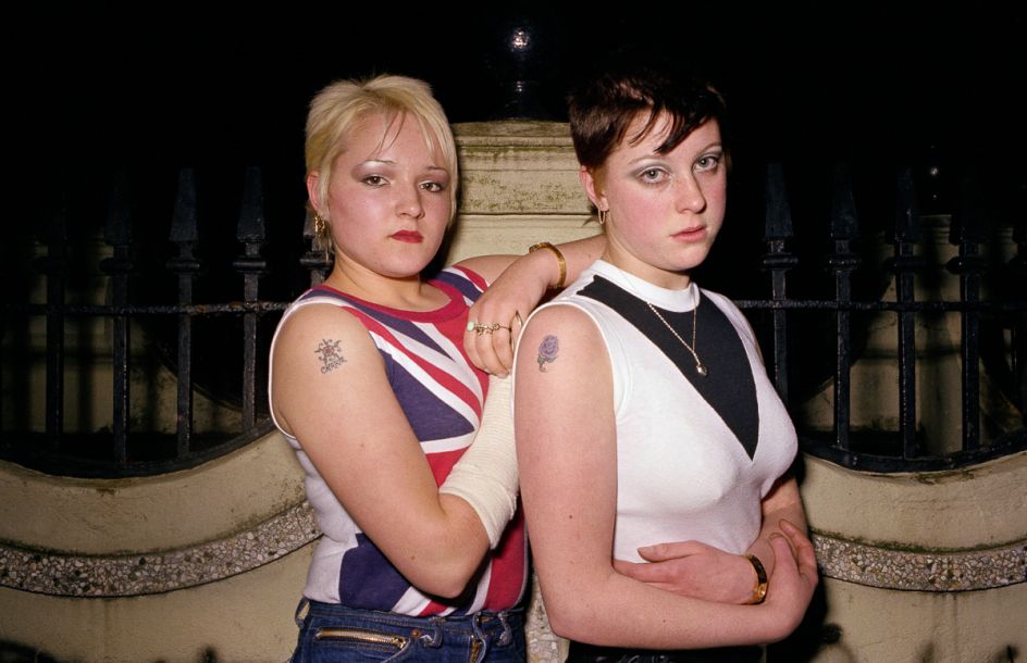 Carrie and Gill outside the “Ladies” Crystal Palace Nov 1980 ©Anita Corbin