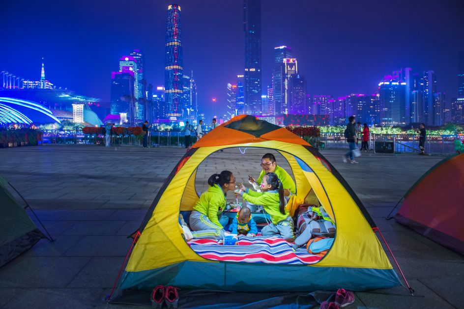 City Camping by Zhou Dainan. © Zhou Dainan, China, Shortlist, Open, Street Photography (Open competition), 2019 Sony World Photography Awards