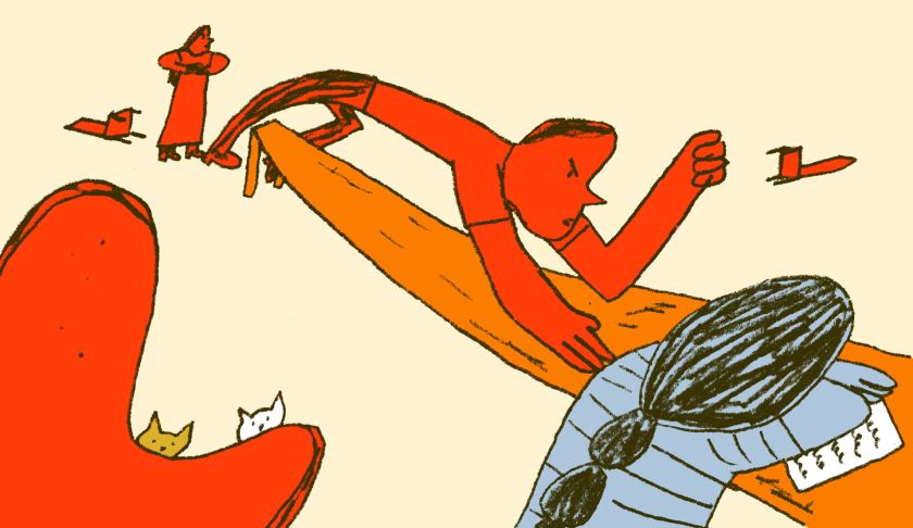 Illustrator Charles Bailey uses a deliberately naive art style to talk about difficult subjects