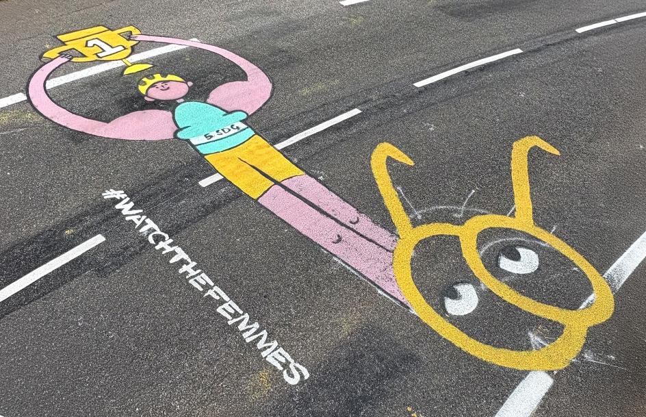 From sketchbook to roadside, artworks designed by Erin Aniker and Cécile Dormeau, painted by Jo Hicks and Mathilde Jacquemet from Global Street Art Agency and the Erasermen