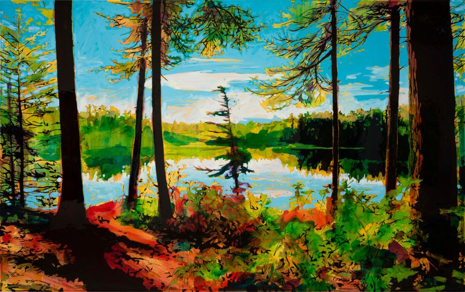 Steve Driscoll, The bliss of silent places, 2021, oil pigments and urethane on composite panel, 60 x 96 in. Courtesy of Nicholas Metivier Gallery, Toronto.