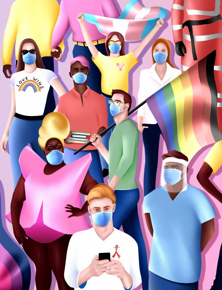 Jake's cover illustration for Gay Times.