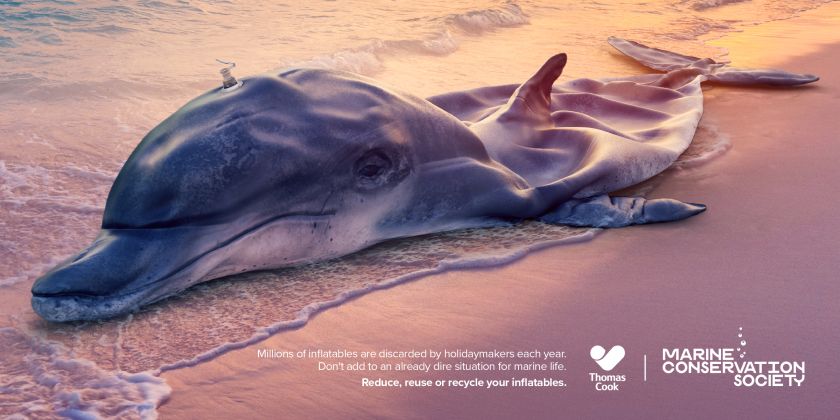 McCann deflates a dolphin to stop people abandoning their inflatables