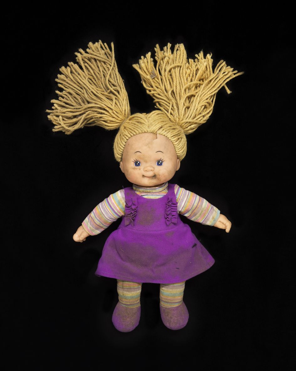 Fabric doll with vinyl face collected 21 May 2016 © Gideon Mendel