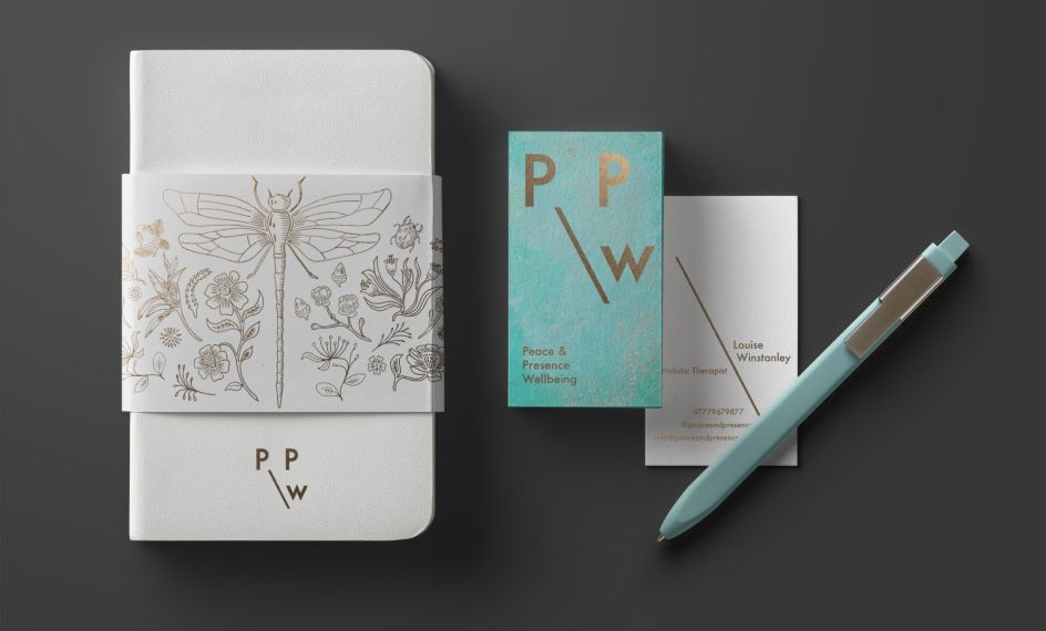 Peace and Presence Well-Being Branding by Lisa Winstanley. Winner in the Graphics and Visual Communication Design Category, 2019-2020.