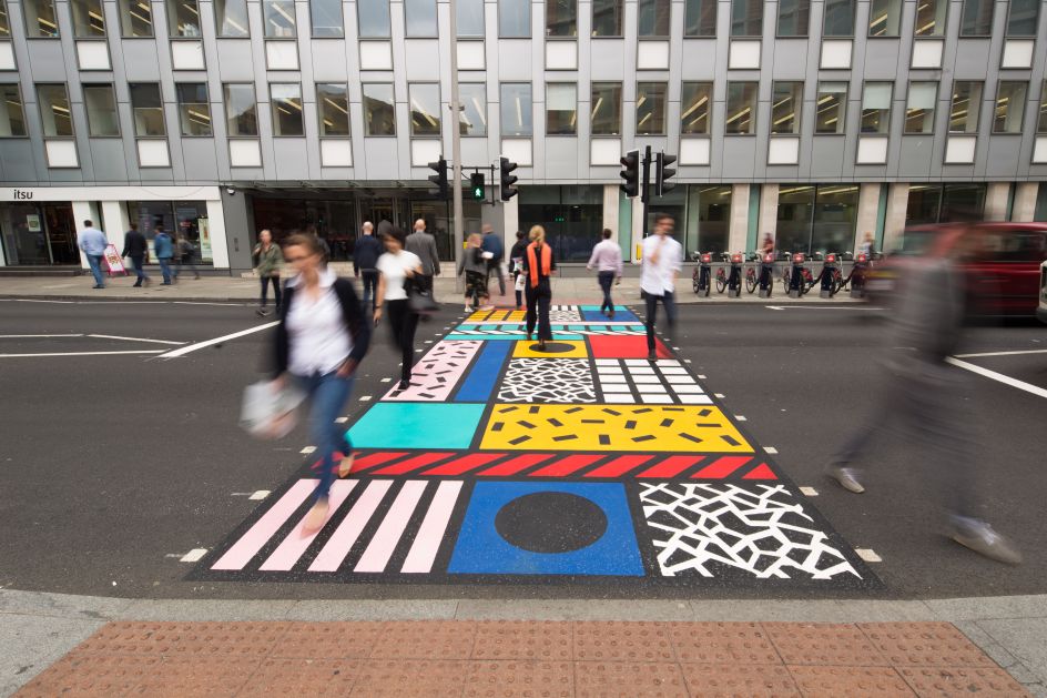 Better Bankside crossing by Camille Walala. Images courtesy Walala Studio and Better Bankside.