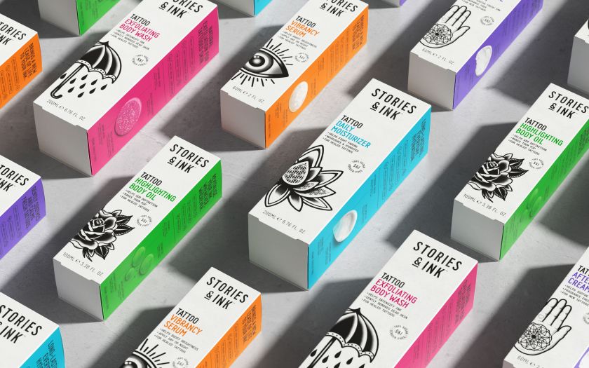 Robot Food primes tattoo skincare brand Stories & Ink for traditional retail markets with new 'inklusive' packaging