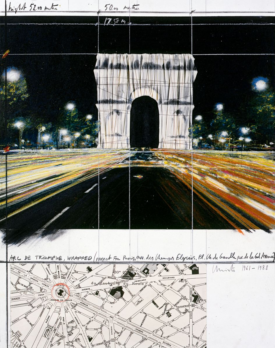Arc de Triomphe, Wrapped, (Project for Paris), Collage 1961–88: 71.1 x 55.9 cm (28 x 22