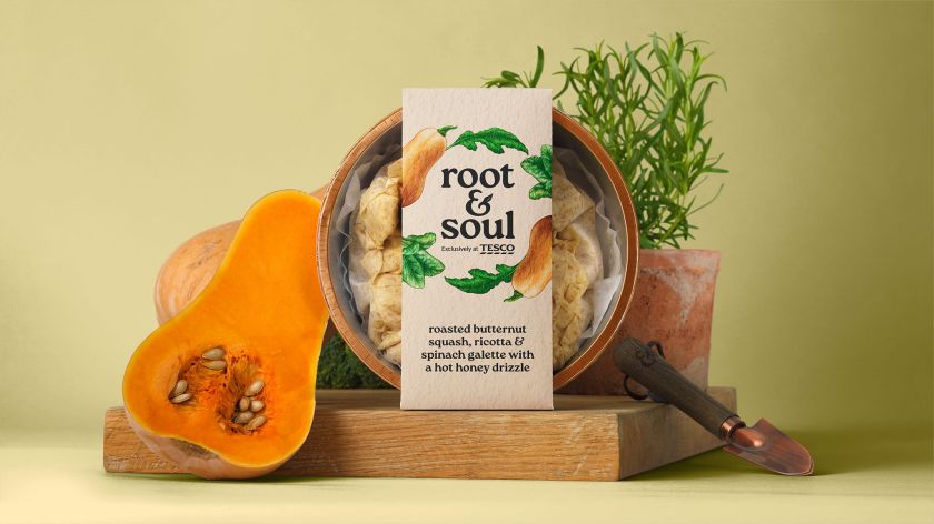 Tesco's Root & Soul brand identity turns plant-based eating from bland to bold