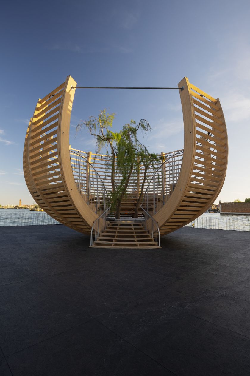 Klaus Littmann's stunning ark-like sculpture turns a single tree into a piece of art