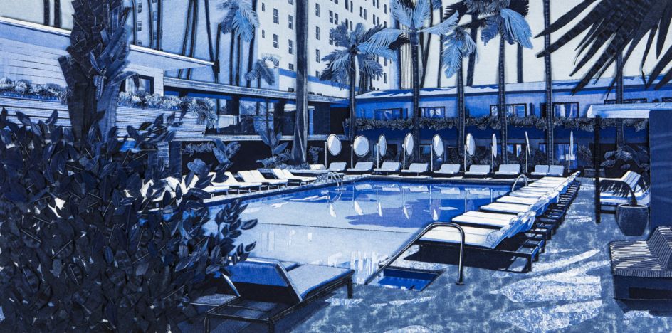 I Had to Stop for The Night – Denim © Ian Berry on Denim | 61 x 122 cm | 2019