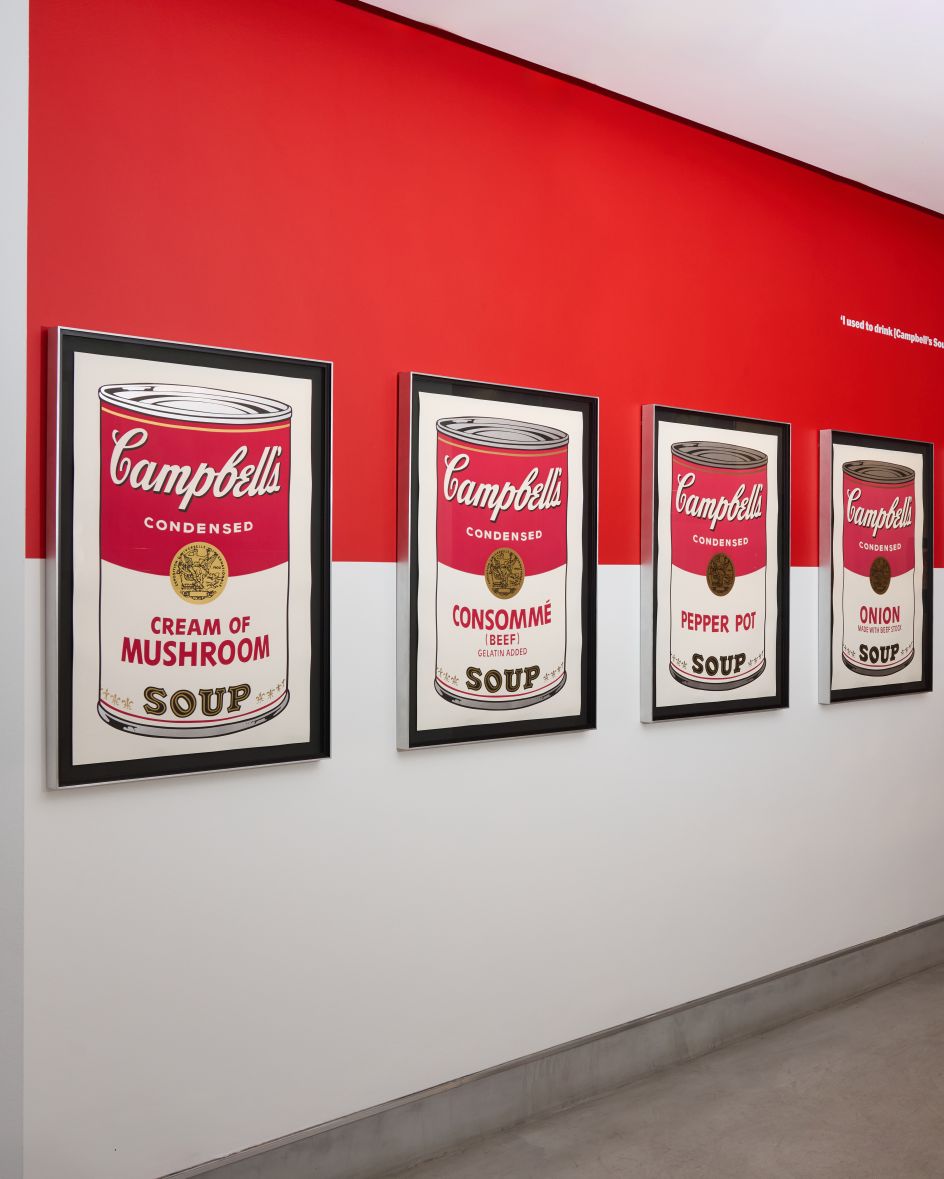 Andy Warhol, Campbell's Soup I, 1968 (detail). This artwork is on show at Halcyon Gallery.