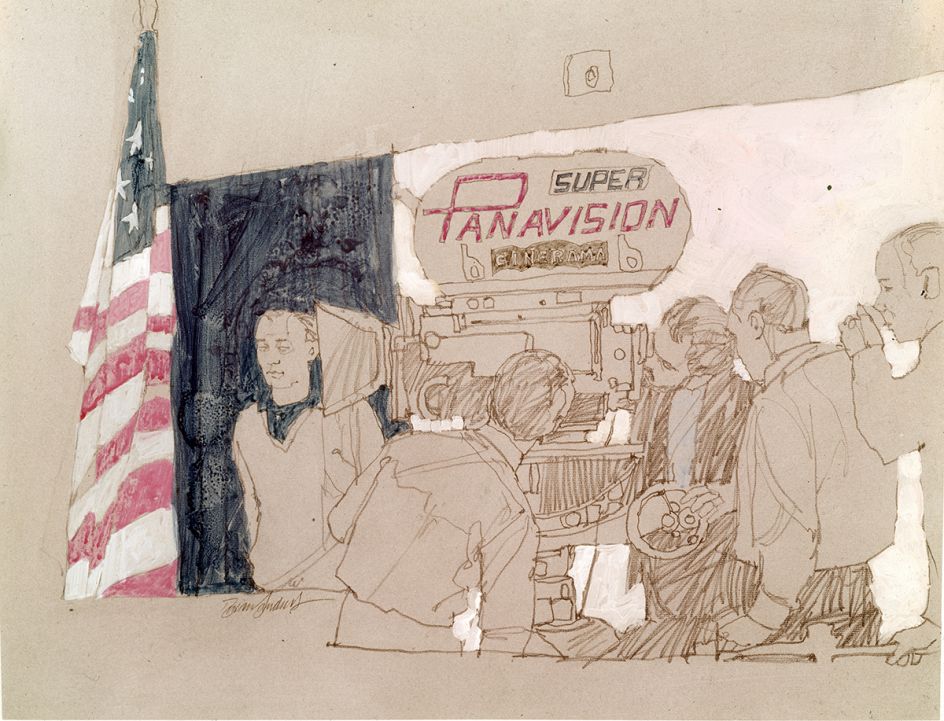 Kubrick looking through panavision, 2001: A Space Odyssey