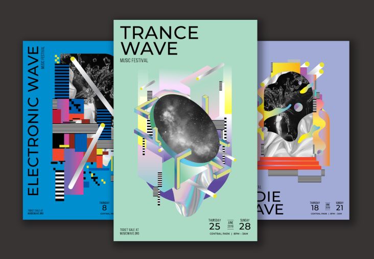 Futuristic Event Posters Set by Design Army. All images courtesy of Design Army. Via Creative Boom submission.
