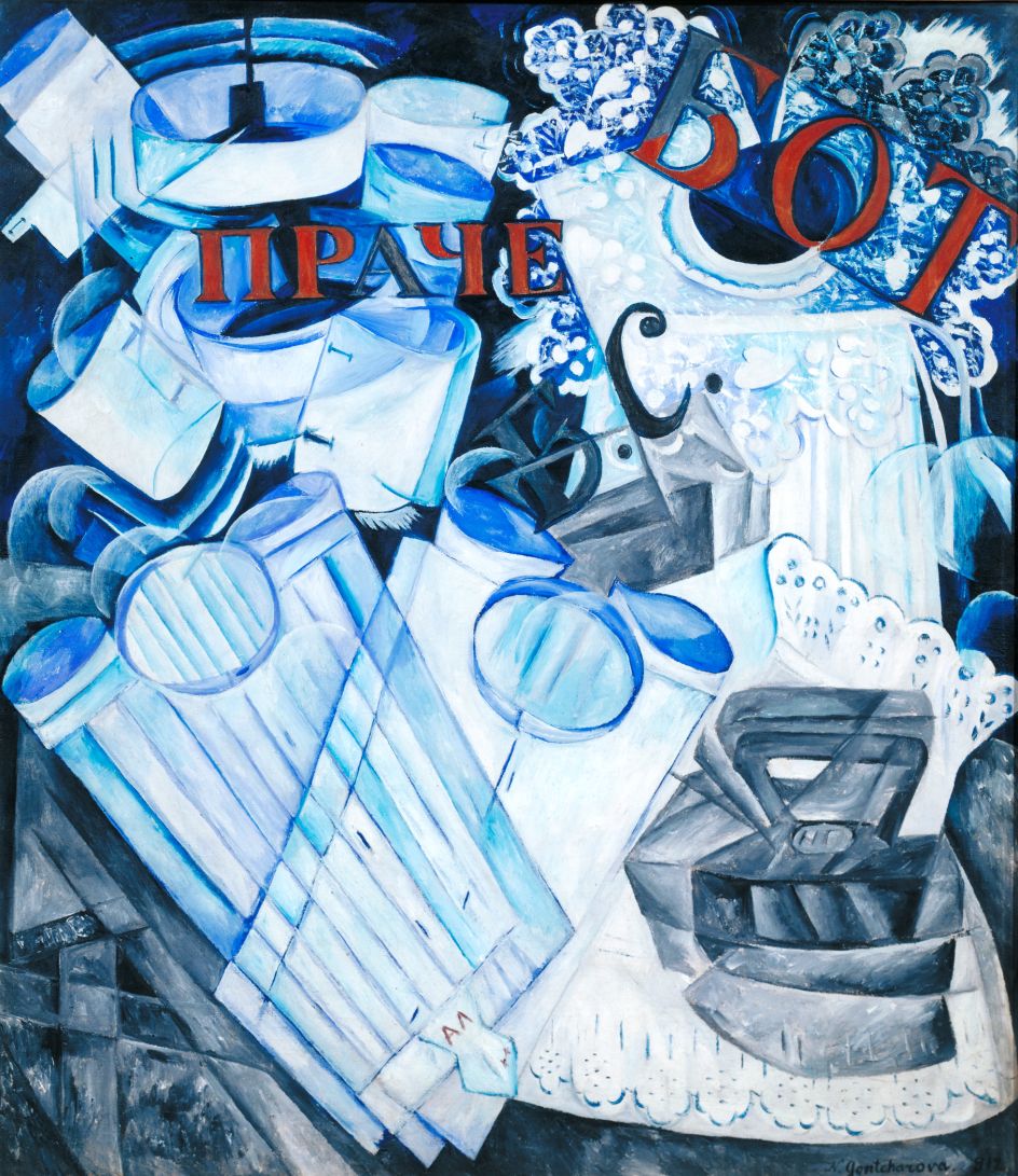 Natalia Goncharova (1881- 1962) Linen 1913 Oil paint on canvas 956 x 838 mm Tate. Presented by Eugène Mollo and the artist 1953 © ADAGP, Paris and DACS, London 2019