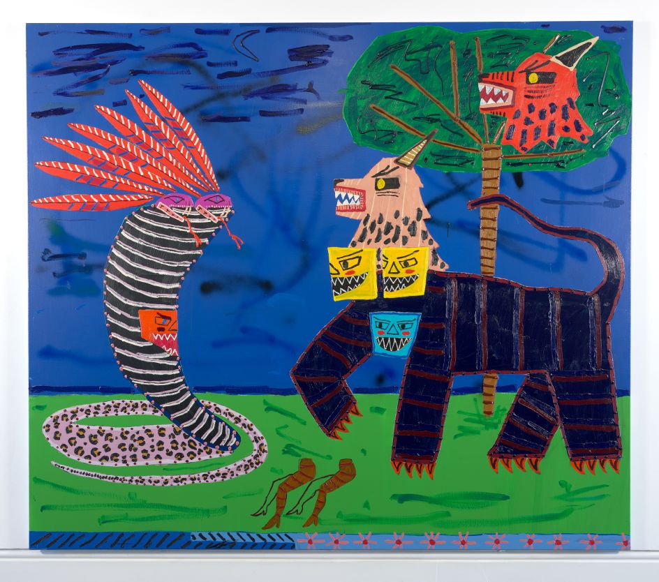 Jordy Kerwick Untitled 2022 Oil, spray and acrylic on canvas 175 x 200 cm 69 x 78.5 inches Courtesy of the artist and Vigo Gallery